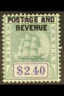 1905 $2.40 Green & Violet Opt'd "Postage & Revenue", SG 251, Fine Mint For More Images, Please Visit Http://www.sandafay - Britisch-Guayana (...-1966)
