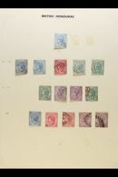 1865-1951 FINE USED COLLECTION On Leaves, Inc 1865 1d, 1872-79 Perf 12½ 1d (x2), 6d & 1s (x2) And Perf 14 To 1s (x2) Sha - Honduras Británica (...-1970)