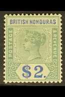 1891-1901 $2 Green & Ultramarine, SG 64, Very Fine Mint For More Images, Please Visit Http://www.sandafayre.com/itemdeta - Honduras Británica (...-1970)