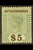 1891-1901 $5 Green & Black, SG 65, Very Fine Mint For More Images, Please Visit Http://www.sandafayre.com/itemdetails.as - British Honduras (...-1970)