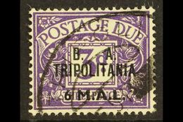 TRIPOLITANIA POSTAGE DUE 1950 6l On 3d Violet, "B. A. TRIPOLITANIA" Ovpt, SG TD9, Good To Fine Used. For More Images, Pl - Italian Eastern Africa