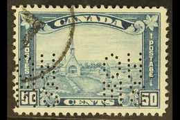 OFFICIAL 1930-31 50c Blue Punctured "O.H.M.S.", SG O55, Very Fine Used. For More Images, Please Visit Http://www.sandafa - Autres & Non Classés
