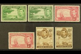 1938-48 Both 2s And 5s Shades, Both 10s Perfs, SG 124/126a, Fine Mint. (6) For More Images, Please Visit Http://www.sand - Cayman Islands