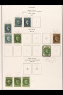 1857-1952 A Most Useful Collection On Pages, Incl. A Range Of 1857-59 Imperfs Incl. 6d On Blued Paper, 1s 9d (repaired), - Ceylon (...-1947)