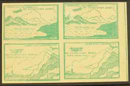PRIVATE AIRS - COMPANIA COLOMBIANA DE NAVEGACION AREA 1920 (Oct) 10c Green "Sea And Mountains" And "Cliffs And Lighthous - Colombie
