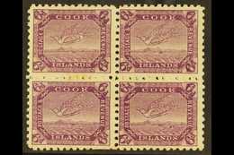 1893-1900 6d Bright Purple Tern, SG 18a, Mint Block Of Four With Positions 1/3 White Spot On Wing And 2/4 Two Coloured S - Cook Islands