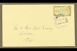 1949 1d Chestnut And Green, SG 151, On A Neat Envelope To Fiji, Tied By Upright Violet "John Williams VI/Posted On Board - Cookinseln