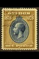 1928 £1 Blue & Bistre 50th Anniv Of British Rule, SG 132, Fine Used, Fresh. For More Images, Please Visit Http://www.san - Altri & Non Classificati