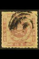 1863 16sk Rosy Mauve Rouletted 11 (Facit 10, SG 21, Michel 10), Used, Fresh Colour, Scarce, Cat £850. For More Images, P - Other & Unclassified