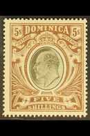 1907-08 5s Black & Brown, MCA Wmk, SG 46, Very Fine Mint For More Images, Please Visit Http://www.sandafayre.com/itemdet - Dominica (...-1978)