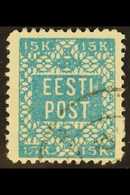 1918 15k Greenish Blue, Perf 11½, Mi 2A, Very Fine Used. For More Images, Please Visit Http://www.sandafayre.com/itemdet - Estonia