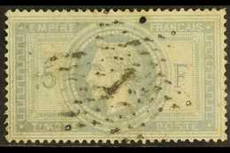 1869 5f lilac-grey On Greyish Napoleon (Yvert 33, SG 131), Used With "1" Star Type Cancel, Small ink Spot And Minute Thi - Andere & Zonder Classificatie