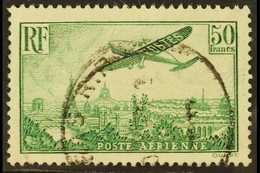 1936 50c Yellow-green Air Aircraft Over Paris (Yvert 14, SG 540), Fine Cds Used, Fresh. For More Images, Please Visit Ht - Otros & Sin Clasificación