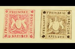 1861 HAND PAINTED STAMPS Unique Miniature Artworks Created By A French "Timbrophile" In 1861. WURTTEMBERG With Two 'stam - Sonstige & Ohne Zuordnung