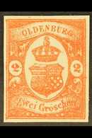 OLDENBERG 1861 2g Red SPERATI FORGERY (reproduction C) Unused With 4 Margins. Sperati Handstamp On Reverse. For More Ima - Other & Unclassified