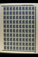 LATVIA 1941 30k Blue Overprint (Michel 5, SG 5), Fine Never Hinged Mint COMPLETE SHEET Of 100. Fresh & Attractive. (100  - Otros & Sin Clasificación