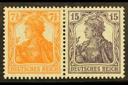 1916-17 7½pf+15pf Germania Horizontal SE-TENANT PAIR, Michel W 11ba, Very Fine Mint, Fresh. (2 Stamps) For More Images,  - Altri & Non Classificati