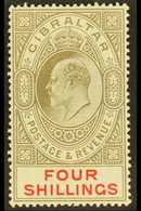 1906-11 4s Black & Carmine, SG 73, Fine Mint For More Images, Please Visit Http://www.sandafayre.com/itemdetails.aspx?s= - Gibilterra