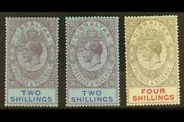 1921-27 2s (both Shades), And 4s, SG 99/a And 100, Very Fine Mint. (3 Stamps) For More Images, Please Visit Http://www.s - Gibilterra