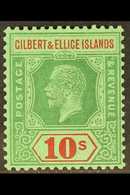 1922-27 10s Green And Red On Emerald, SG 35, Superb Never Hinged Mint.  For More Images, Please Visit Http://www.sandafa - Îles Gilbert Et Ellice (...-1979)