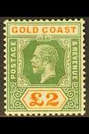 1921-24 £2 Green And Orange, SG 102, Mint With Good Colours, Slightly Toned Gum. For More Images, Please Visit Http://ww - Gold Coast (...-1957)