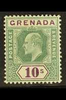 1902 10s Green & Purple, Wmk Crown CA, SG 66, Very Fine Mint. For More Images, Please Visit Http://www.sandafayre.com/it - Grenada (...-1974)