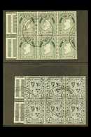 1940-68 BOOKLET PANES 2d Grey-green & 4d Slate Blue "INVERTED WATERMARK" Booklet Panes With Binding Margins (Hib HP10wa  - Other & Unclassified