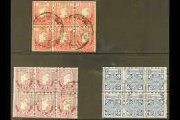 1940-68 INVERTED WATERMARK BLOCKS OF 6. A Used Trio That Includes 1d Carmine, 1½d Claret & 3d Blue In Used "INVERTED WAT - Other & Unclassified