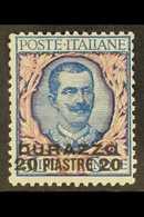 POST OFFICES IN TURKISH EMPIRE DURAZZO - 1909-11 20pi On 5l, Blue & Rose, Sassone 7, Very Fine Mint, Expertising Mark On - Andere & Zonder Classificatie