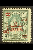 1952 2f On 2m Bluish Green "on Palestine", SG 314d, Never Hinged Mint For More Images, Please Visit Http://www.sandafayr - Giordania