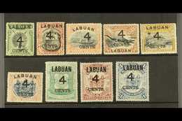 1899 4c Surcharges Set SG 102/110, Fine Mint. (9 Stamps) For More Images, Please Visit Http://www.sandafayre.com/itemdet - North Borneo (...-1963)