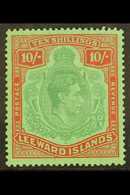 1938 10s Bluish Green & Deep Red Green, SG 113, Fine Mint For More Images, Please Visit Http://www.sandafayre.com/itemde - Leeward  Islands