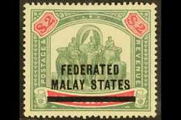 FEDERATED MALAY STATES 1900 $2 Green And Carmine, Elephants, SG 12, Very Fine Mint. For More Images, Please Visit Http:/ - Autres & Non Classés