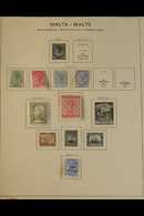 1885-1973 FINE MINT COLLECTION Presented In A Printed Album, We See A Lovely, Clean Collection, Note 1885-90 ½d, 1d, 2d  - Malte (...-1964)