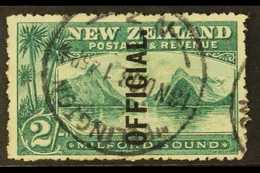 OFFICIALS 1907 2s Milford Sound, Ovptd "Official", SG O66, Very Fine Used With Central Cds Cancel. For More Images, Plea - Other & Unclassified