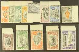 1953-58 Definitives Complete "Basic" Set, SG 69/80, Marginal Never Hinged Mint. (13 Stamps) For More Images, Please Visi - Nigeria (...-1960)