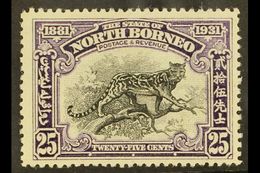 1931 25c Black & Violet 50th Anniversary - Leopard, SG 299, Never Hinged Mint, Fresh. For More Images, Please Visit Http - Noord Borneo (...-1963)