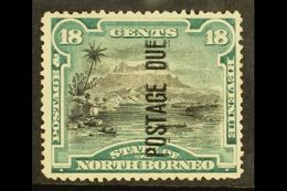 POSTAGE DUES 18c Black And Deep Green, Ovpt Vertical Reading Up, SG D10c, Very Fine Mint. For More Images, Please Visit  - Noord Borneo (...-1963)
