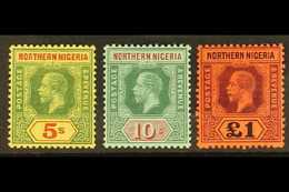 1912 5s, 10s & £1 Top Values, SG 50/52, Very Fine Mint (3 Stamps) For More Images, Please Visit Http://www.sandafayre.co - Nigeria (...-1960)