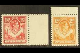 1938 1½d Carmine-red And 2d Yellow-brown, SG 29 & 31, Never Hinged Mint With Sheet margins. (2) For More Images, Please  - Noord-Rhodesië (...-1963)