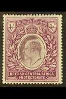 1903-04 KEVII 4s Dull And Bright Purple, SG 64, Very Fine Mint. For More Images, Please Visit Http://www.sandafayre.com/ - Nyasaland (1907-1953)