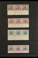 1916-31 MARGINAL INSCRIPTION STRIPS All Different Collection Of Bicoloured Definitives In INSCRIPTION STRIPS OF THREE. C - Papua New Guinea