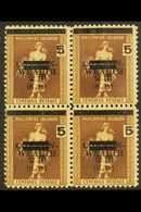 1943-44 OCCUPATION 5c On 6c Dark Brown, Scott NO2, Never Hinged Mint Block Of 4. For More Images, Please Visit Http://ww - Filippijnen