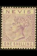 1882-90 1s Pale Violet, Wmk Crown CA, Perf.14, SG 34, Fine Mint. For More Images, Please Visit Http://www.sandafayre.com - St.Christopher, Nevis En Anguilla (...-1980)