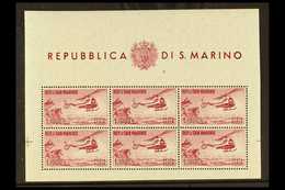 1961 1000L Carmine, Helicopter Miniature Sheet, Mi. 696 Klb, Sassone 22, Superb Never Hinged Mint. For More Images, Plea - Other & Unclassified
