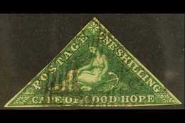 CAPE OF GOOD HOPE 1859 1s Deep Dark Green Triangular, SG 8b, Clear To Good Margins All Round, Neat Triangular Cancel. Fo - Zonder Classificatie