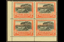 1927-30 3d Black & Red, Perf.14x13½ Down In Corner Marginal Block Of 4, SG 35a, Fine Mint, Hinged At Edges, One Blunt Pe - Unclassified