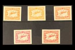 1929 1s Airmail IMPERFORATE COLOUR TRIALS Printed On The Back Of Obsolete Government Land Charts - The Complete Set Of F - Zonder Classificatie