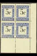 POSTAGE DUES 1961-9 5c Black & Grey-blue, Wmk Coat Of Arms, Sheet Number, Corner Block Of Four With VALUE SHIFTED UPWARD - Non Classificati