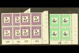 POSTAGE DUES 1971 2c Both Languages & 4c Perf.14 Issues, CYLINDER BLOCKS OF FOUR, SG D71/4, 4c Few Split Perfs, Otherwis - Non Classificati